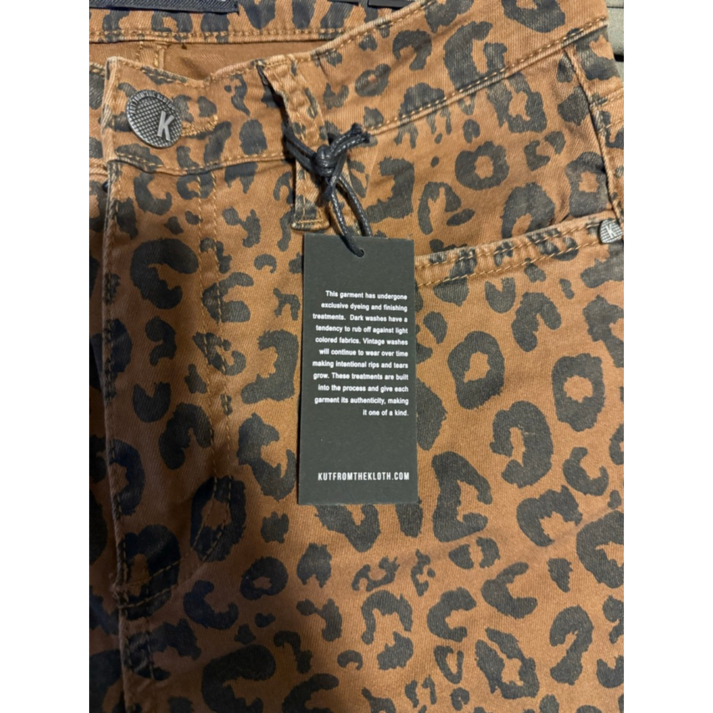 KUT From The Kloth Kelsey High Rise Ankle Flare Leopard Jeans – Size 00 – NWT - Picture 3 of 5